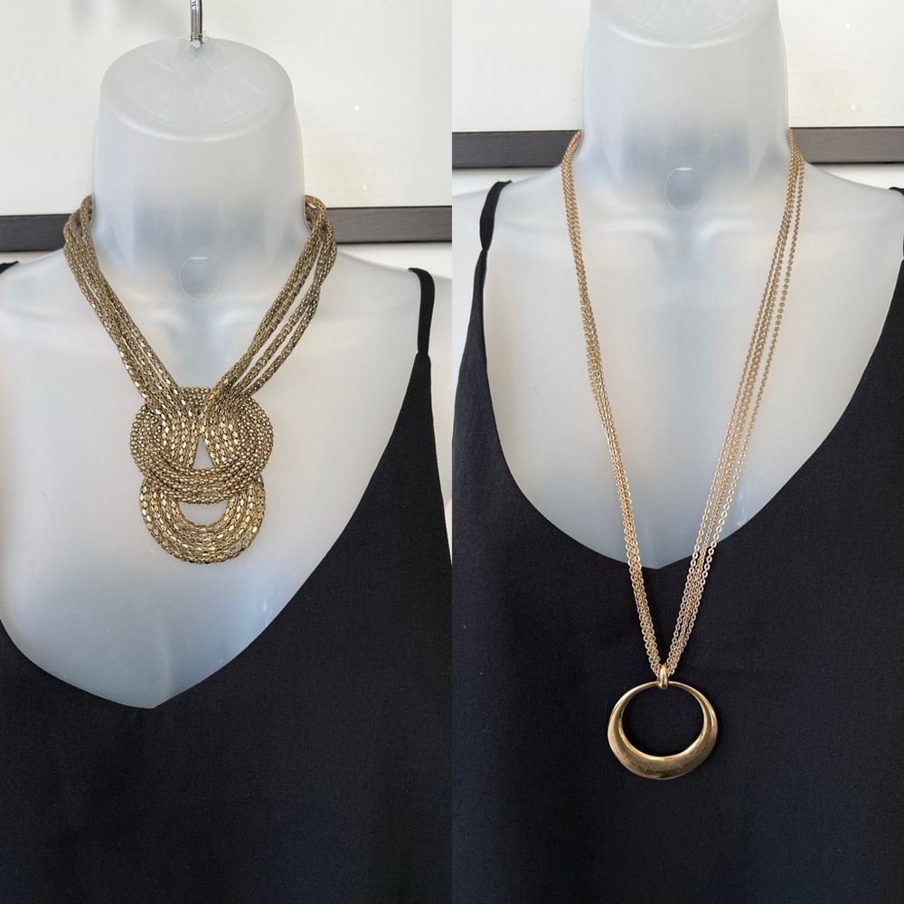 BUNDLE Express Pendant Necklace Gold Antique Finish